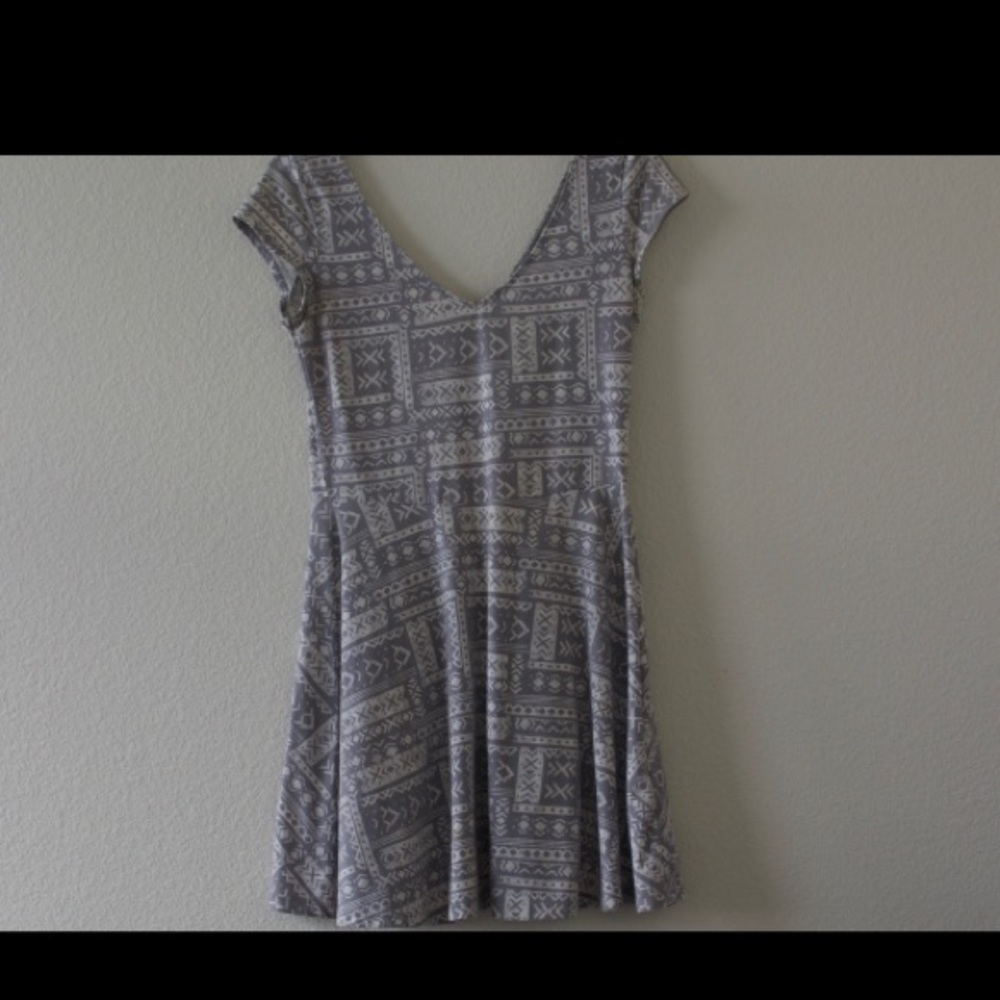 Gray and White Dress